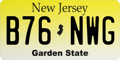 NJ license plate B76NWG