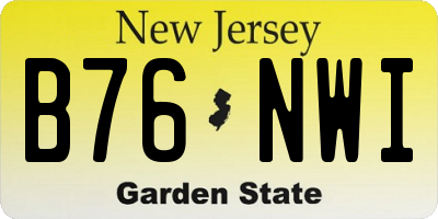 NJ license plate B76NWI