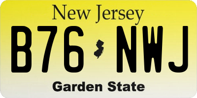NJ license plate B76NWJ