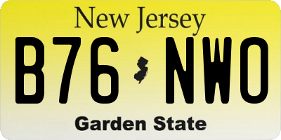 NJ license plate B76NWO