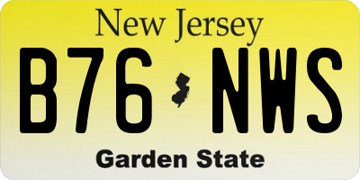 NJ license plate B76NWS