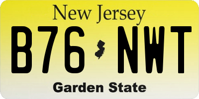 NJ license plate B76NWT