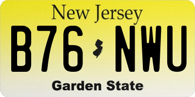 NJ license plate B76NWU