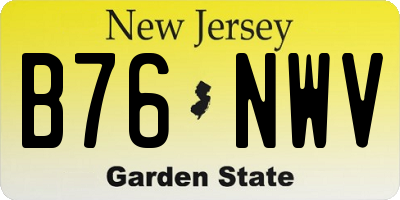 NJ license plate B76NWV