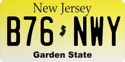NJ license plate B76NWY