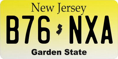 NJ license plate B76NXA