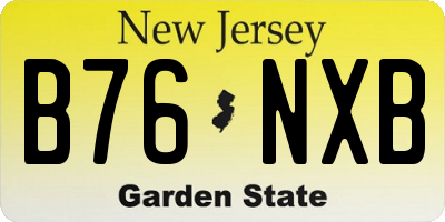 NJ license plate B76NXB