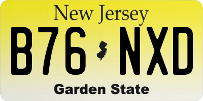 NJ license plate B76NXD