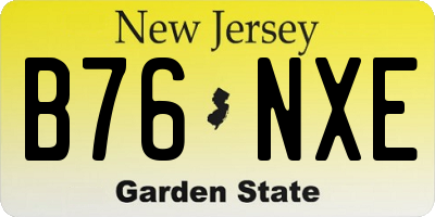 NJ license plate B76NXE