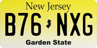 NJ license plate B76NXG