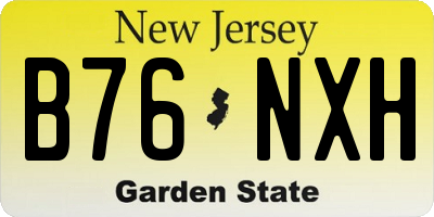 NJ license plate B76NXH