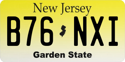 NJ license plate B76NXI