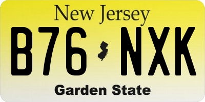 NJ license plate B76NXK