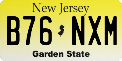 NJ license plate B76NXM