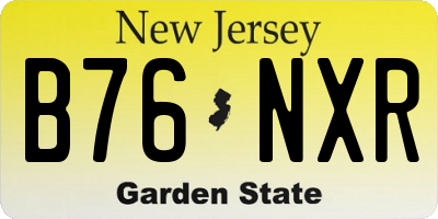NJ license plate B76NXR