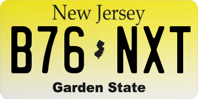 NJ license plate B76NXT