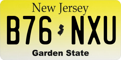 NJ license plate B76NXU