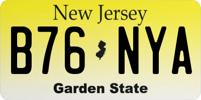 NJ license plate B76NYA
