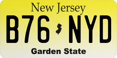 NJ license plate B76NYD