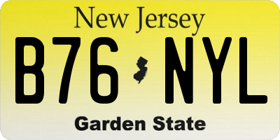 NJ license plate B76NYL