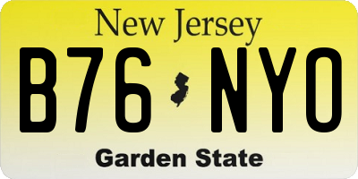 NJ license plate B76NYO