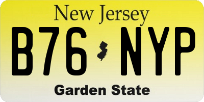 NJ license plate B76NYP