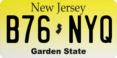 NJ license plate B76NYQ