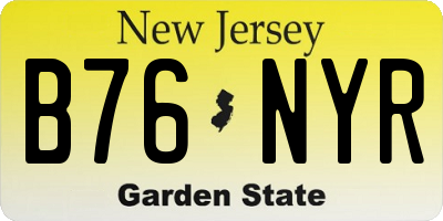 NJ license plate B76NYR