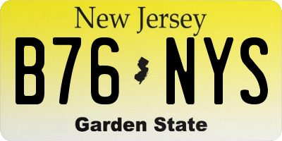 NJ license plate B76NYS