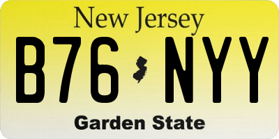 NJ license plate B76NYY