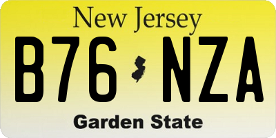 NJ license plate B76NZA