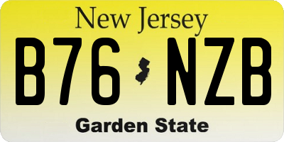 NJ license plate B76NZB