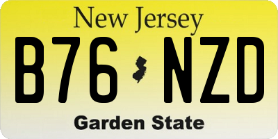 NJ license plate B76NZD