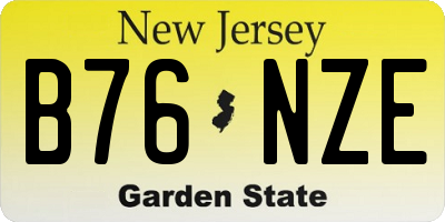 NJ license plate B76NZE