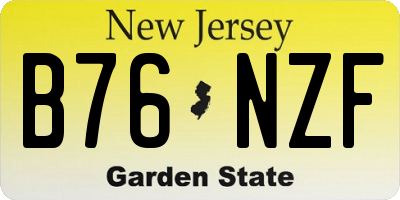 NJ license plate B76NZF