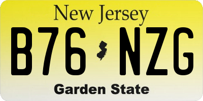 NJ license plate B76NZG