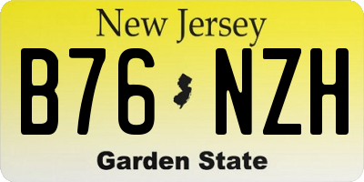NJ license plate B76NZH