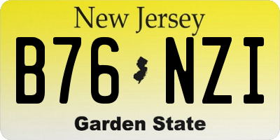 NJ license plate B76NZI