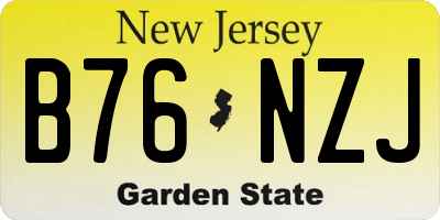 NJ license plate B76NZJ