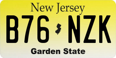 NJ license plate B76NZK