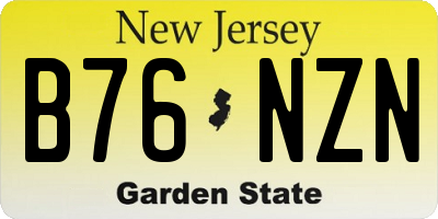 NJ license plate B76NZN