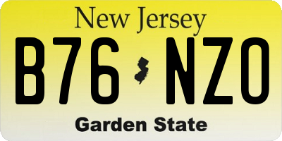 NJ license plate B76NZO
