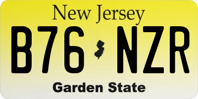 NJ license plate B76NZR