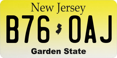 NJ license plate B76OAJ