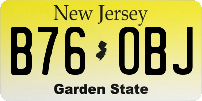 NJ license plate B76OBJ