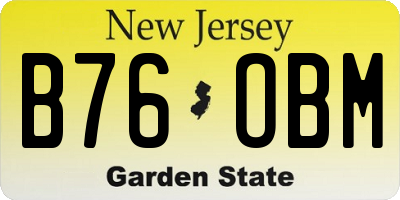 NJ license plate B76OBM