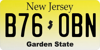 NJ license plate B76OBN