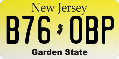 NJ license plate B76OBP