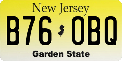 NJ license plate B76OBQ