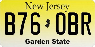 NJ license plate B76OBR